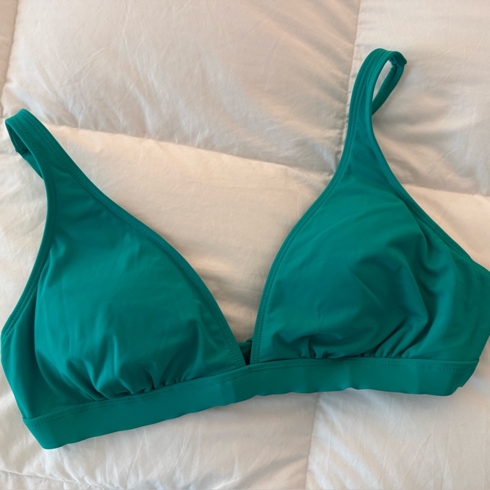 Bright Green Cremieux bikini swim top size L Tie Back adjustable